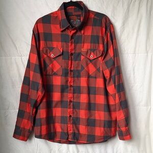 Dixxon Flannel Co The Knuck Orange/Red and Black Men's Flannel